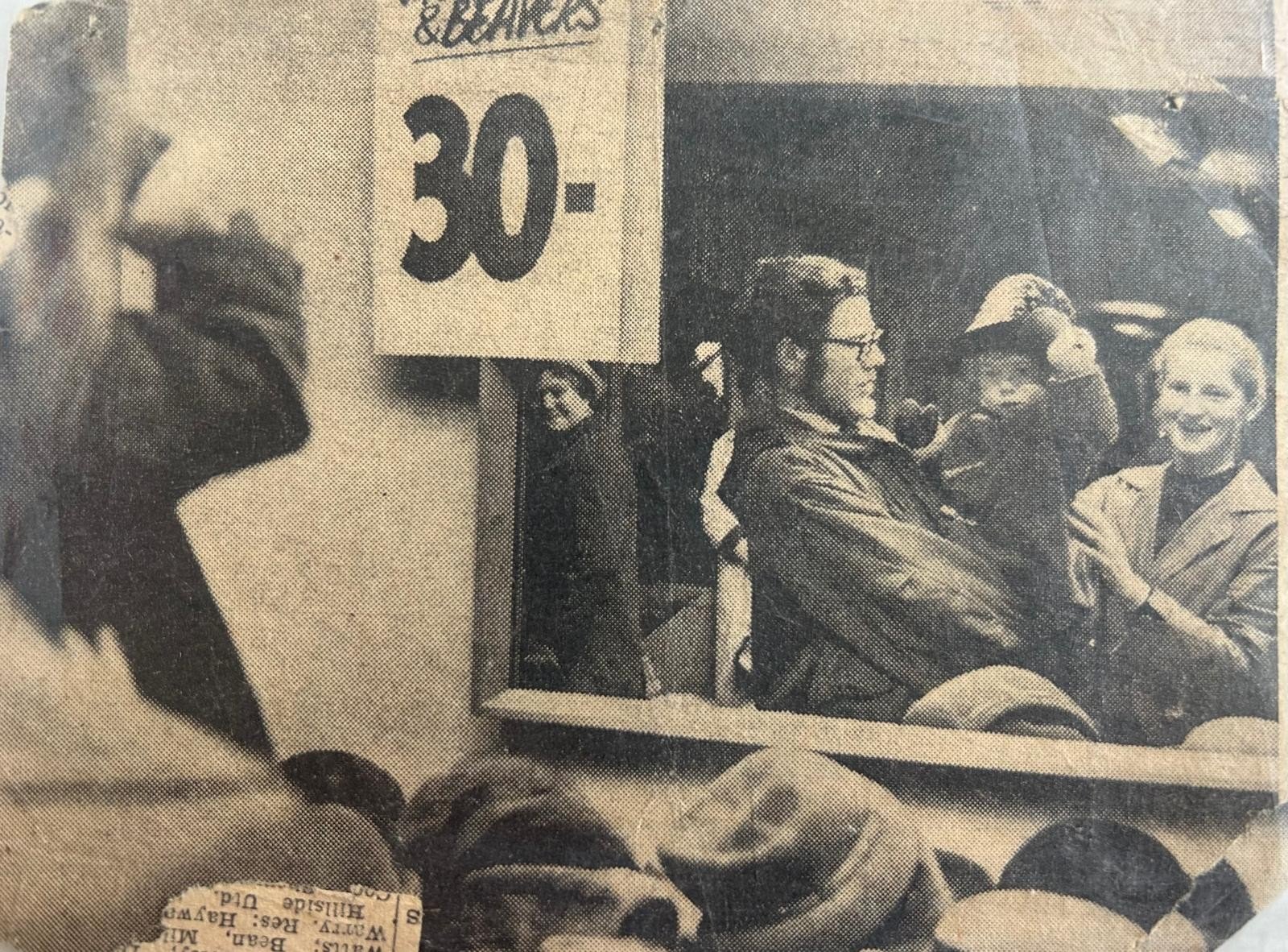 Black and white photograph of Frances Anderton as a baby with her parents