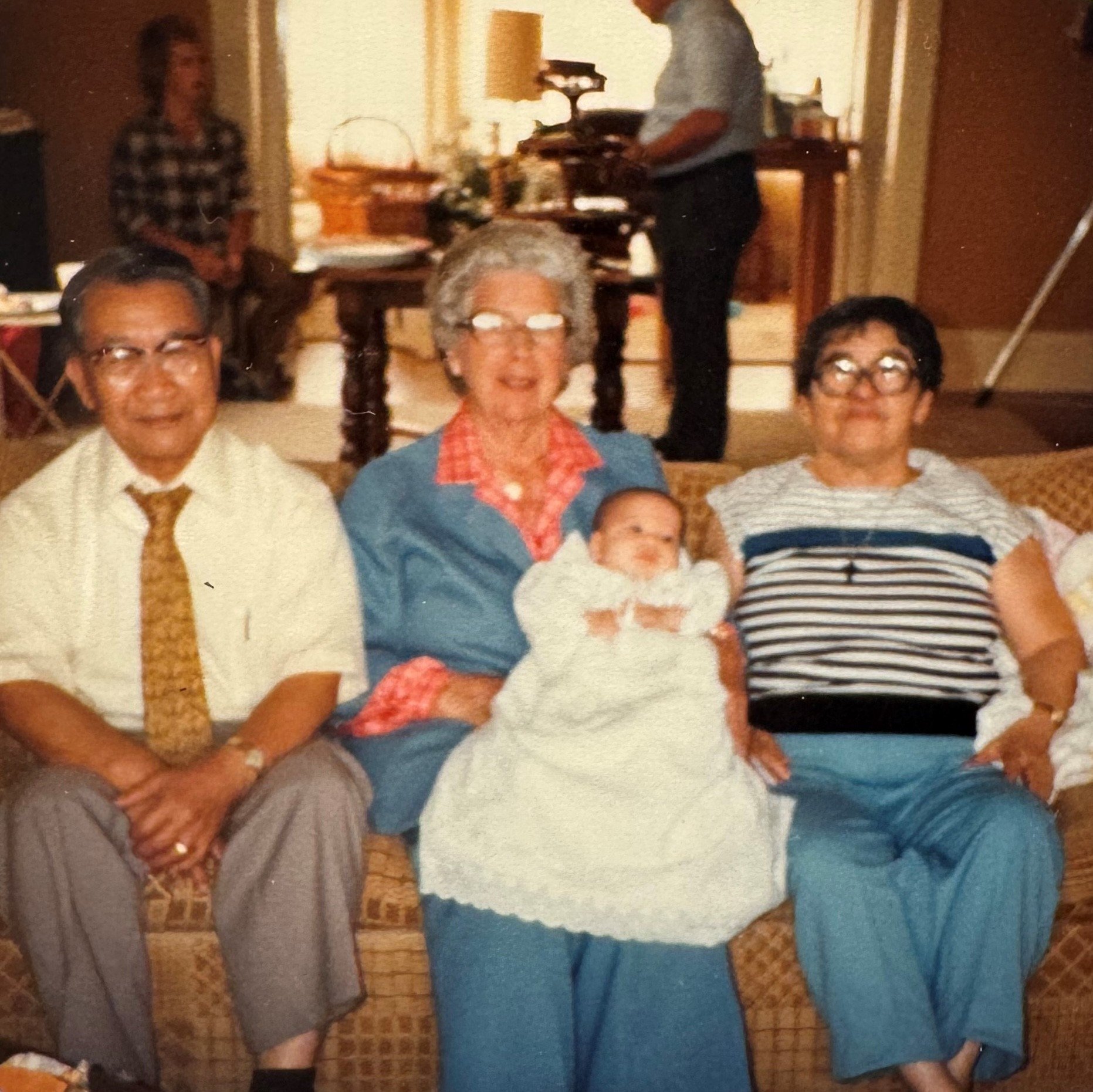 Baby photo of Joe Dangaran with grandparents