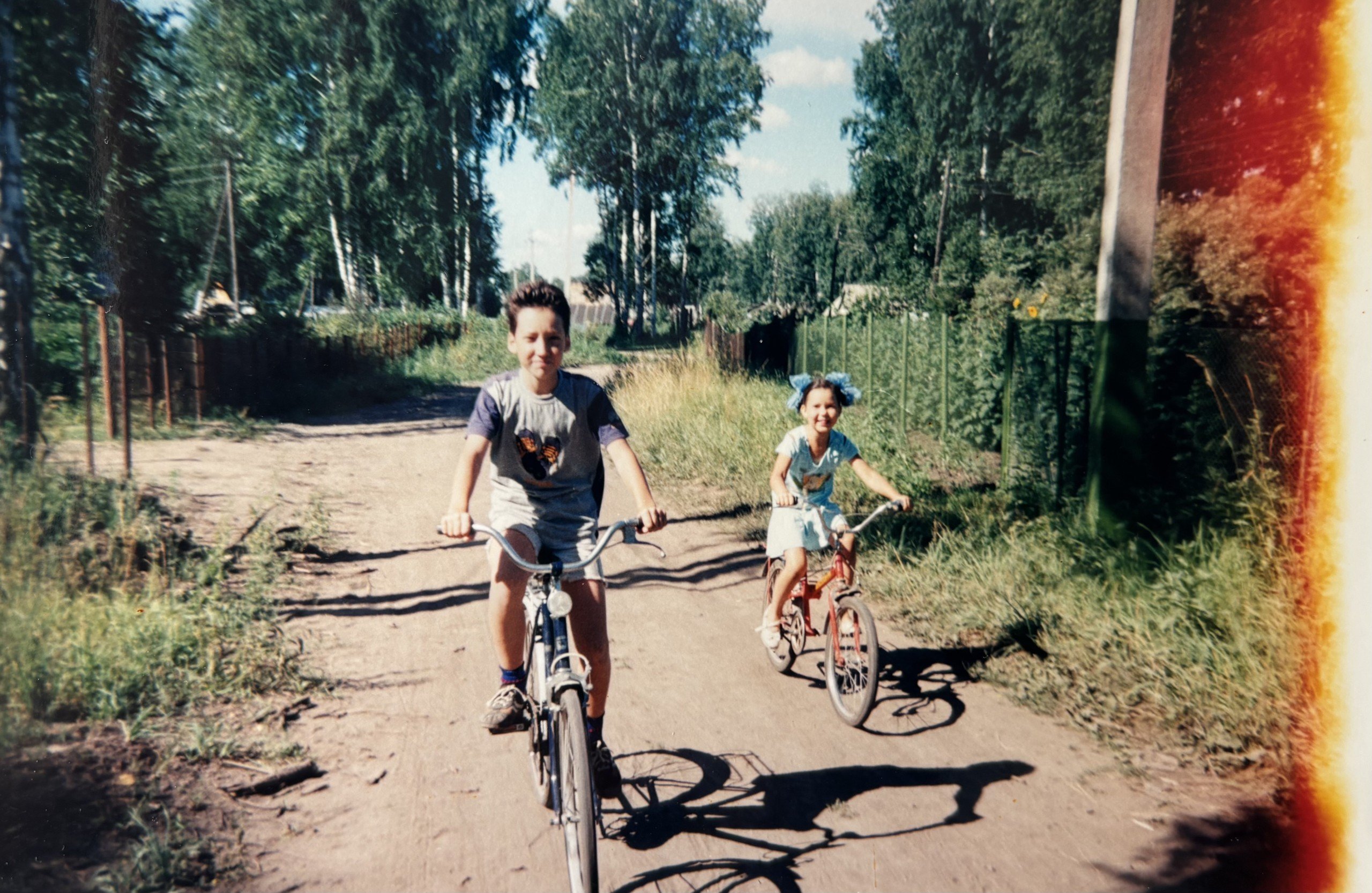 Julia Gamolina biking as a child