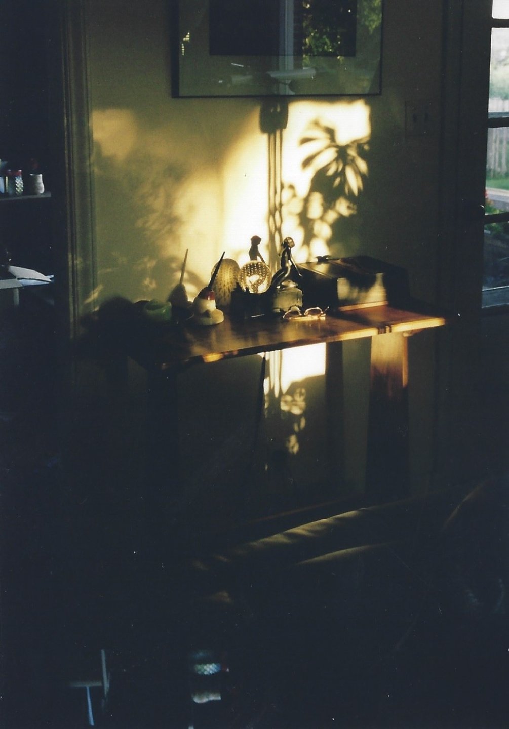 Shadowy wooden entryway table