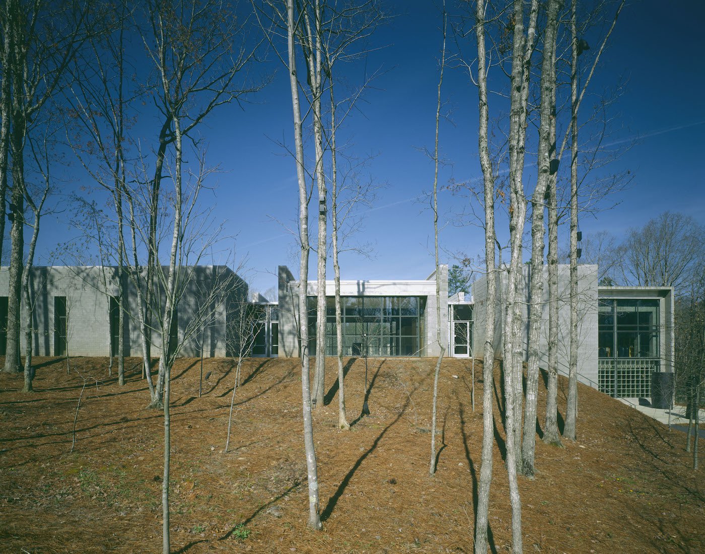 Exterior shot of the modern Lucy Daniels Foundation and Preschool building by W.G. Clark in Cary, North Carolina