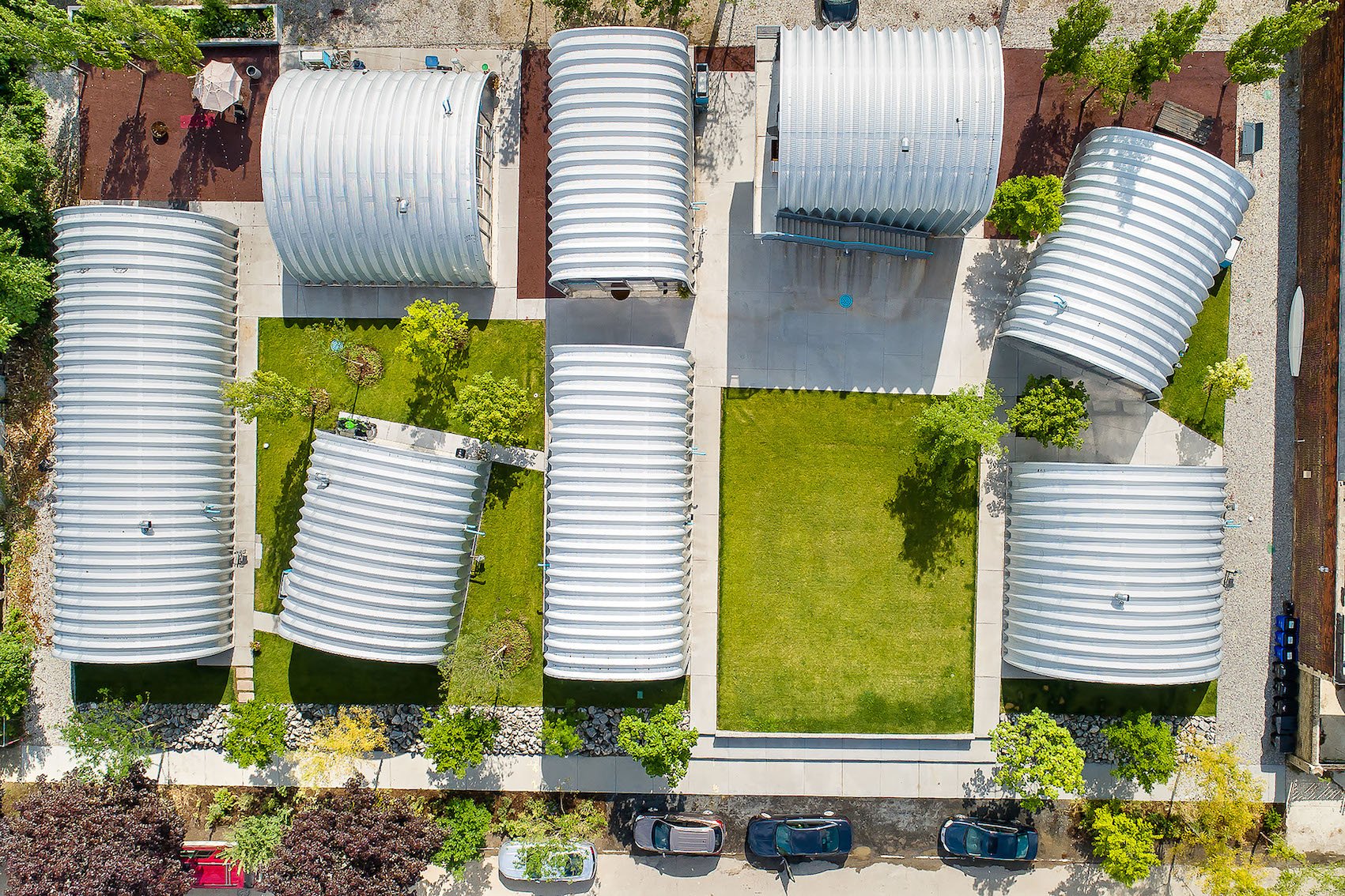 Aerial view of True North, a residential development in Michigan