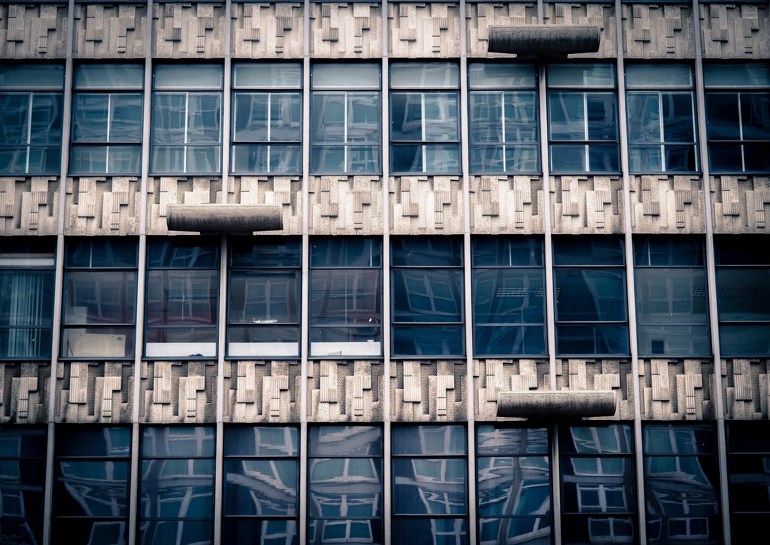 Close up of Birmingham's Ringway Centre façade in 2016