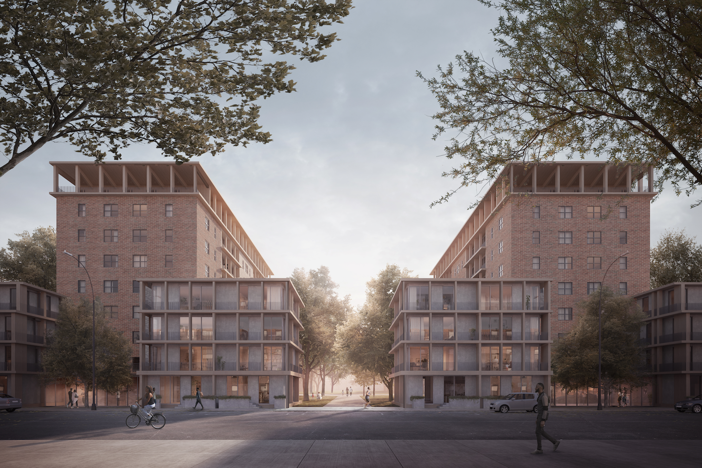 A concept by Peterson Rich Office for enhancing NYCHA buildings