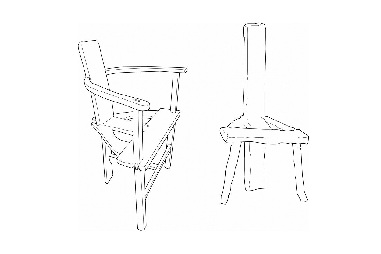 Drawings of two simple chairs