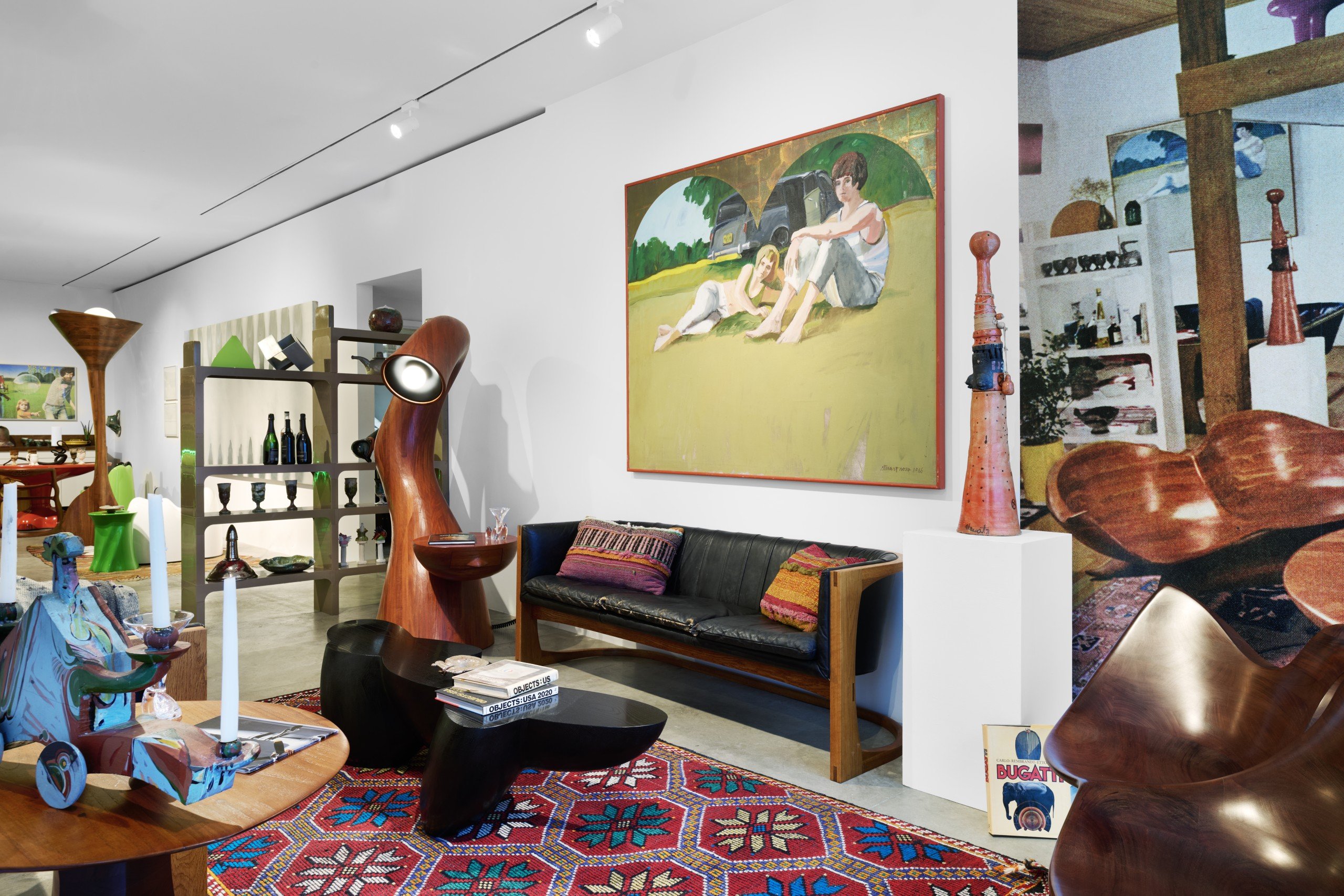 Wendell Castle's furniture on display at the Friedman Benda gallery in New York City